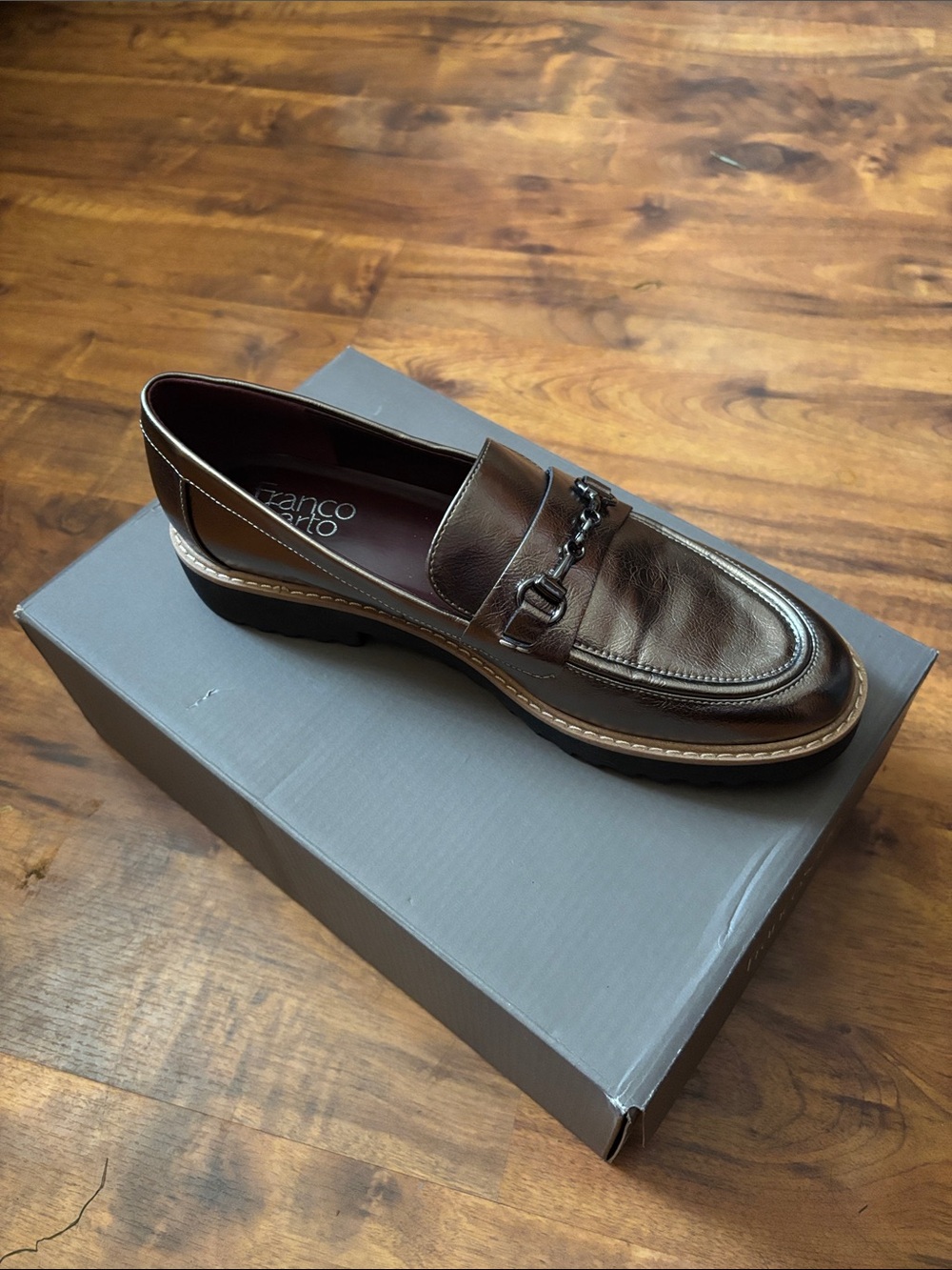 Women’s Franco Sarto Dark Brown Leather Bit Loafers